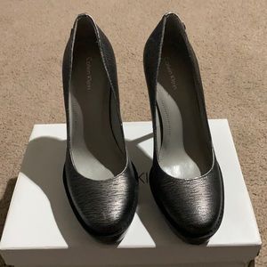 Calvin Klein Dria Platform Stiletto Heels Gunmetal